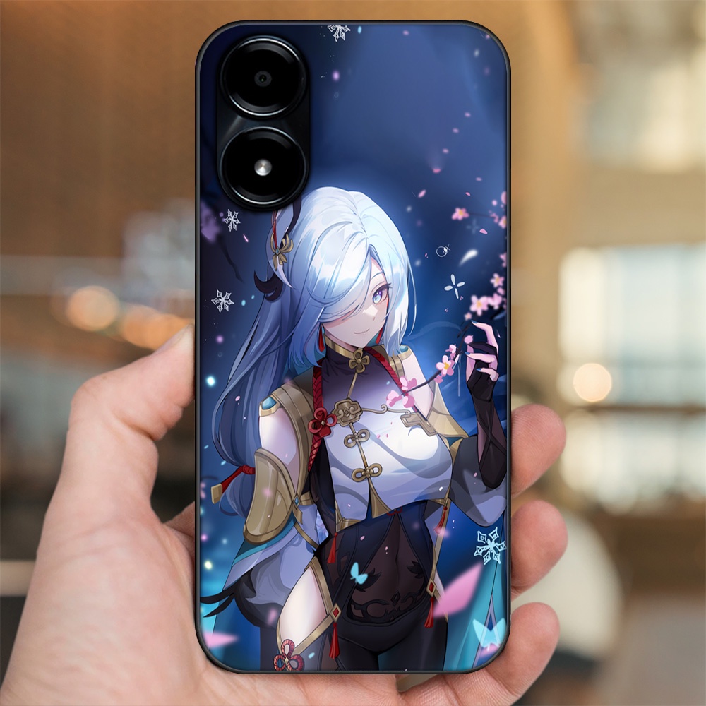 Ốp lưng Vivo Y02s viền đen in hình Shenhe Genshin Impact