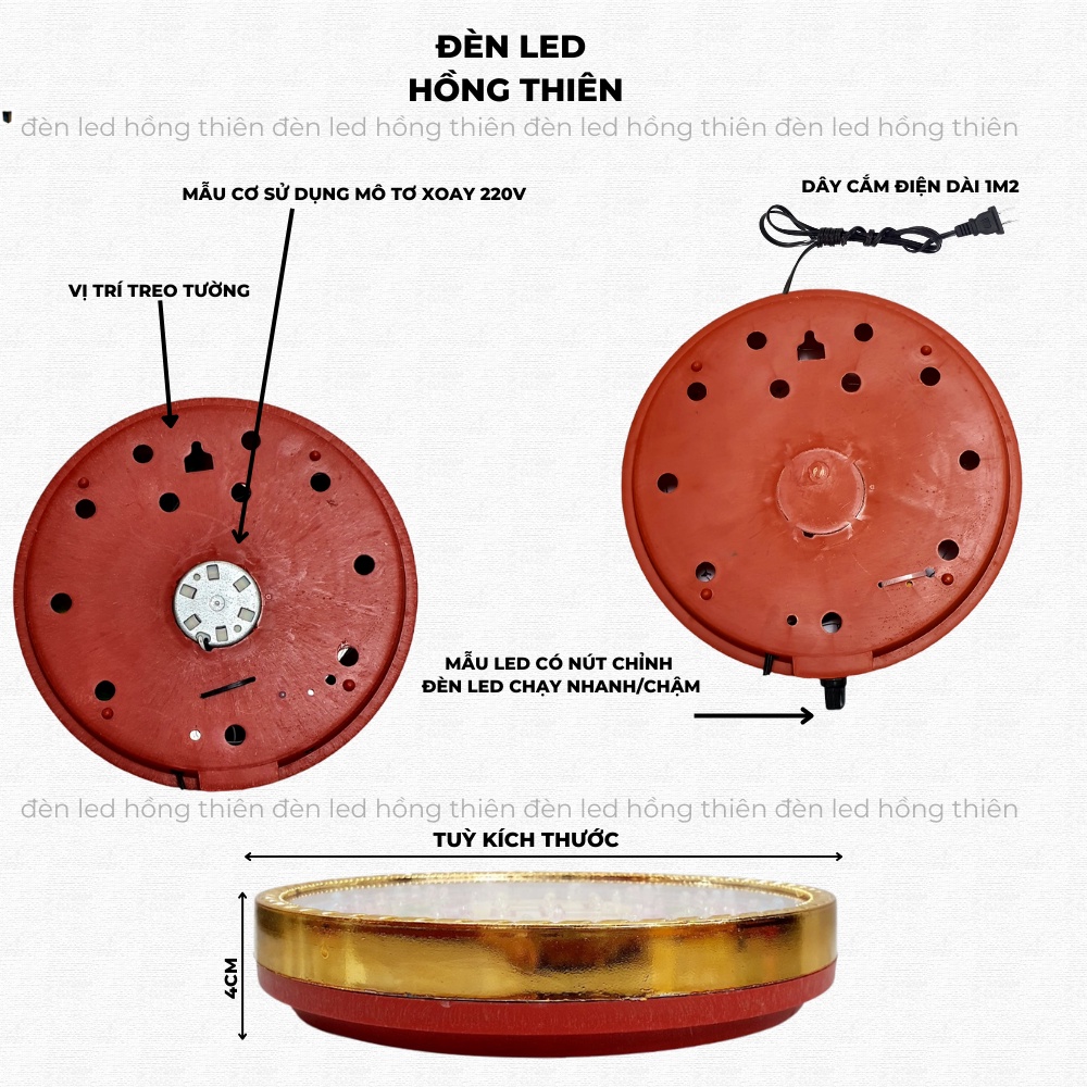 Đèn hào quang cơ và led , hình sen và hình vạn