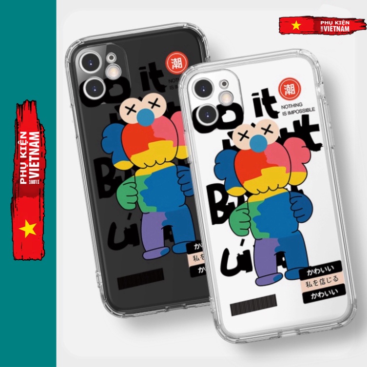 Ốp lưng iphone 6, 6s plus, 7 8 Plus, X, XS, XR, XSMAX, 11 , 12, 13 PROMAX trong quãng GẤU đa màu PKVN