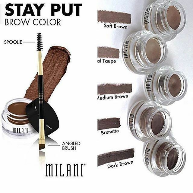 Gel kẻ mày Milani Stay Put Brow color kèm cọ