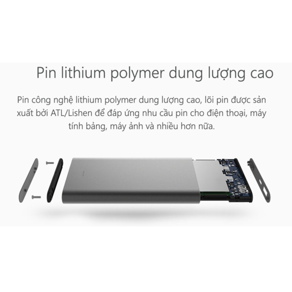 [Mã 153ELSALE2 giảm 7% đơn 300K] Sạc dự phòng xiaomi pro 10000mah PLM03ZM