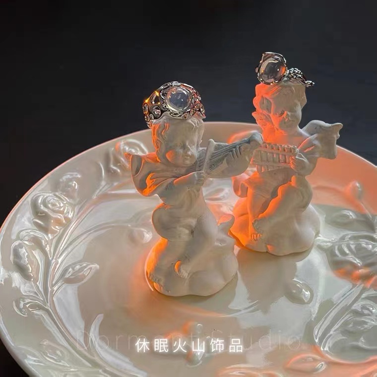 iF YOU Nhẫn   bạc đính đá opal phong cách Hàn Quốc thanh lịch cho nữ