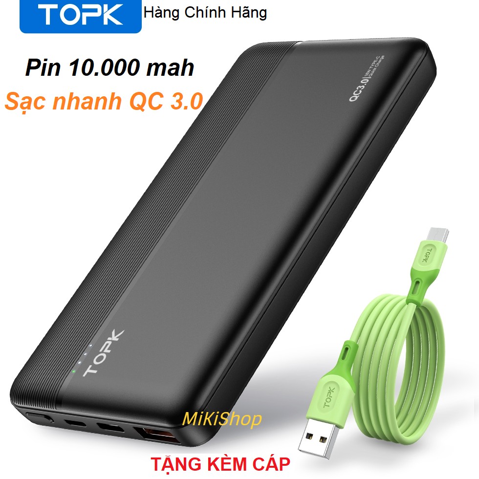 Sạc Dự Phòng TOPK 10000MAh Sạc Nhanh (I1016)