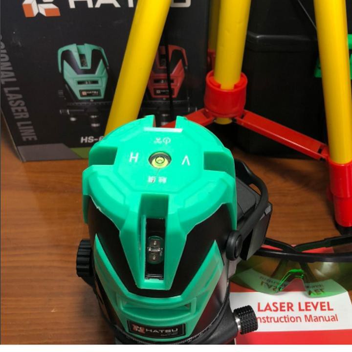 Máy Cân Mực Laser 5 Tia Xanh HATSU-Kèm chân 1m2 cao cấp