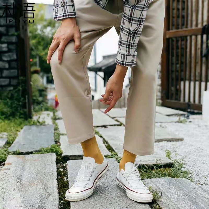Tất Cổ Cao Trắng Trơn Ulzzang Kiểu Dáng Vintage Hàn Quốc, Vớ Nữ Trơn Len Tăm Cổ Cao Cực Xinh