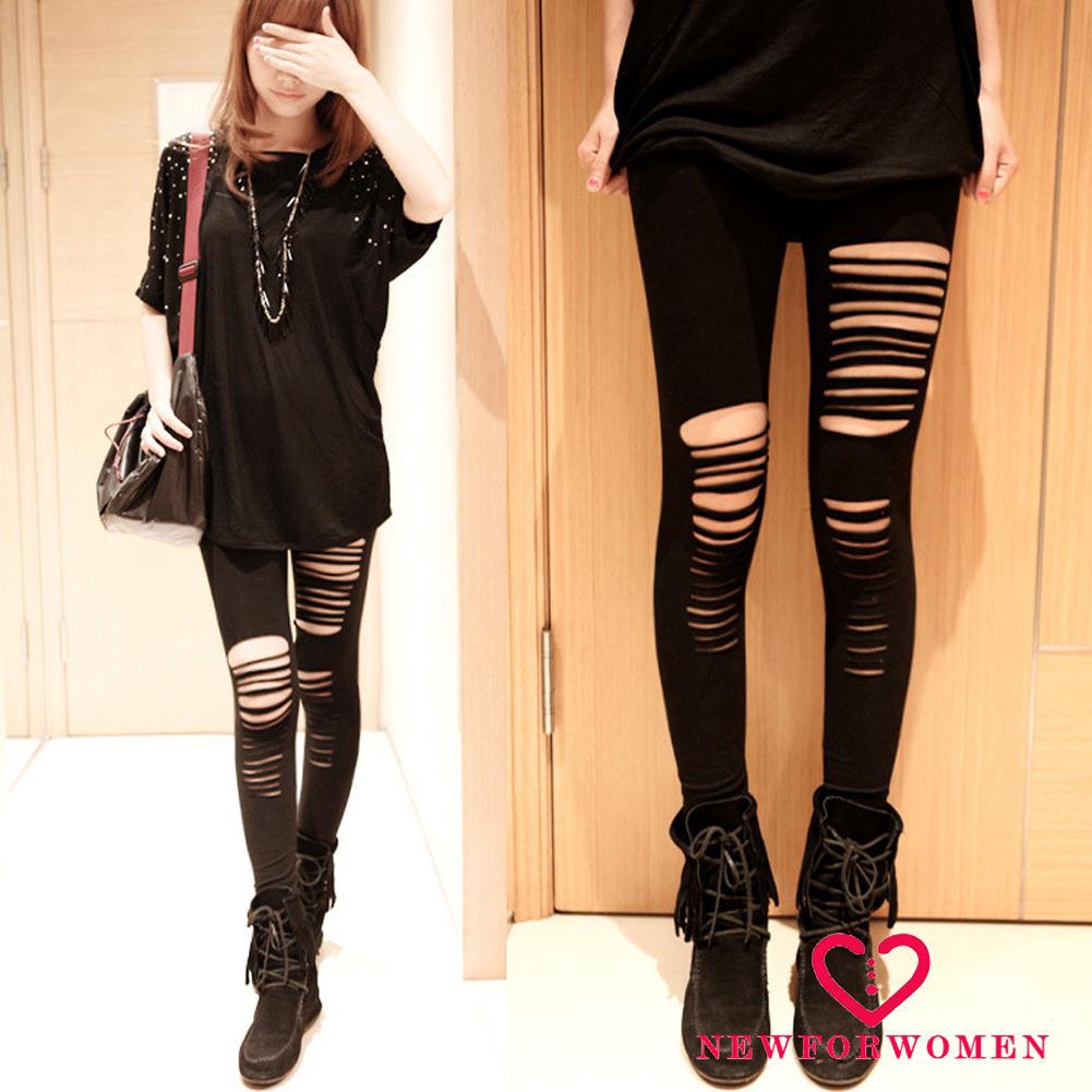 NFW♥Womens Stylish Ripped Holes Sexy Leggings Punk | BigBuy360 - bigbuy360.vn