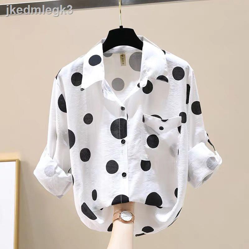 áo sơ mi[Vải tencel] Phiên bản Hàn Quốc mới mùa hè 100 Mặc kẻ sọc áo khoác blouse dài tay kết hợp và chống nắn