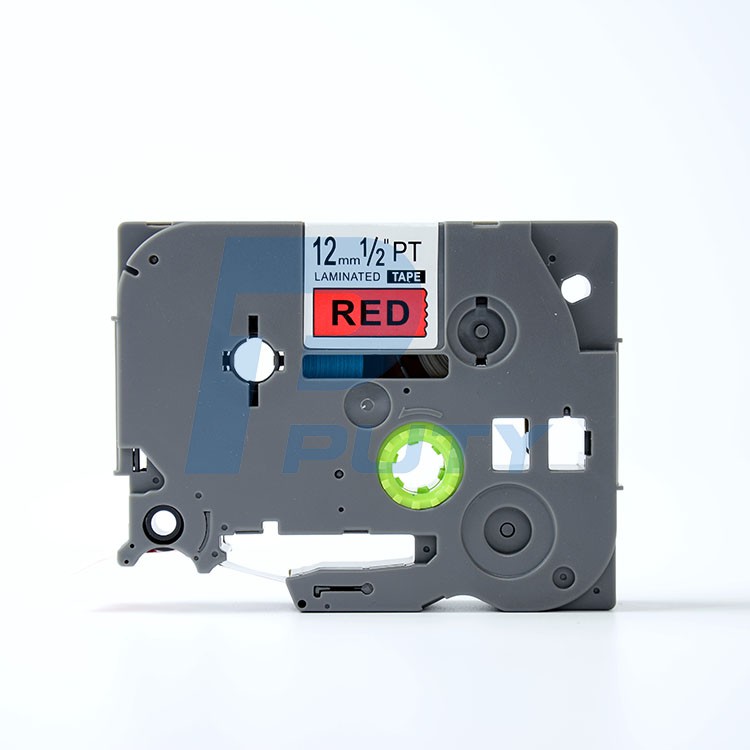 Nhãn in TZ2-431 tiêu chuẩn - Chữ đen trên nền Đỏ 12mm