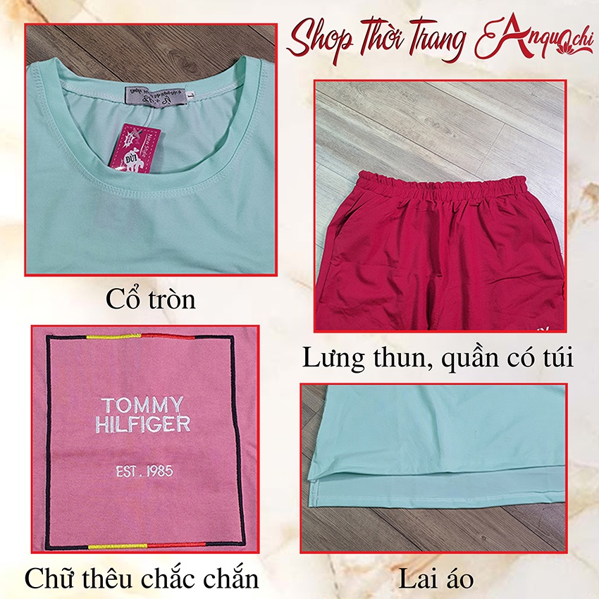 Đồ Bộ Nữ Mặc Nhà Anquachi Đẹp Thun Cotton Nữ Mặc Ngủ Ở Nhà Dễ Thương Quần Đùi Cute A048