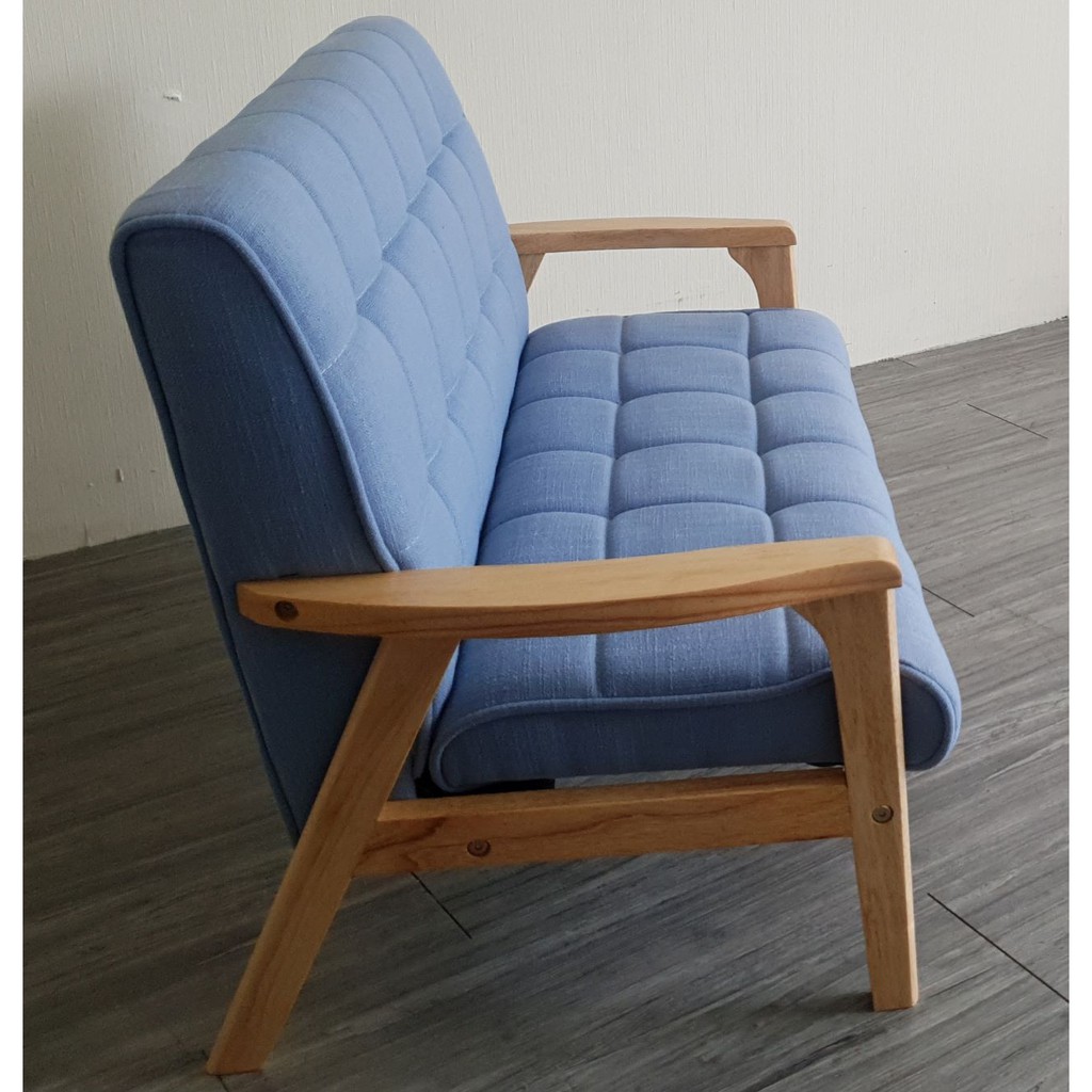 Ghế sofa tay gỗ trẻ em BNS8010-2P  Ghế đôi -Xanh dương