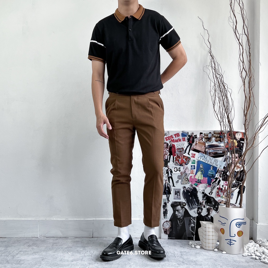 Áo Polo Nam ZR, thun cổ bẻ vải cotton phối viền tay mảnh kiểu Hàn - GATE6 - #4771