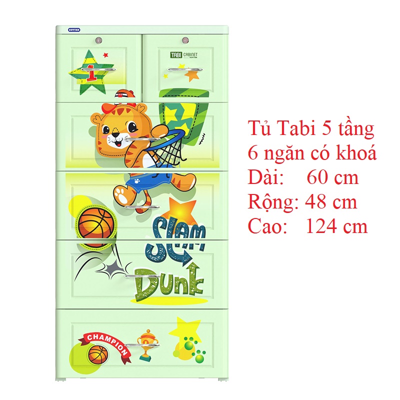 Tủ nhựa Tabi Duy Tân 5 tầng 6 ngăn Bóng rổ
