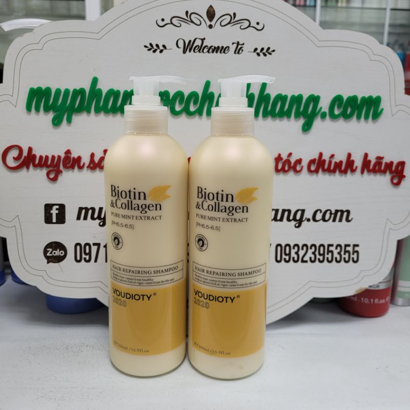 LẺ DẦU GỘI HOẶC DẦU XẢ PHỤC HỒI MỌC TÓC TÁI TẠO TÓC BIOTIN &amp; COLLAGEN VOUDIOTY 500ml -1000ml