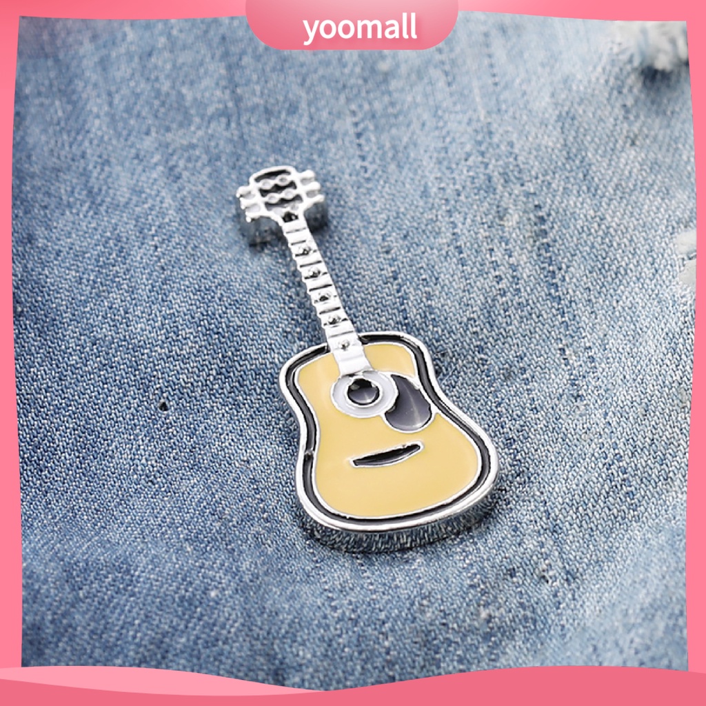 Trâm cài áo hình guitar tráng men thời trang unisex