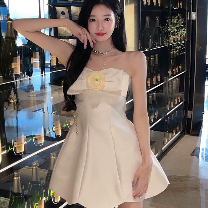 Đầm Ống Ngắn Dáng Chữ a Họa Tiết Hoa Ba Chiều Thời Trang Mùa Hè Hàng Mới Dành Cho Bạn Nữ 2022