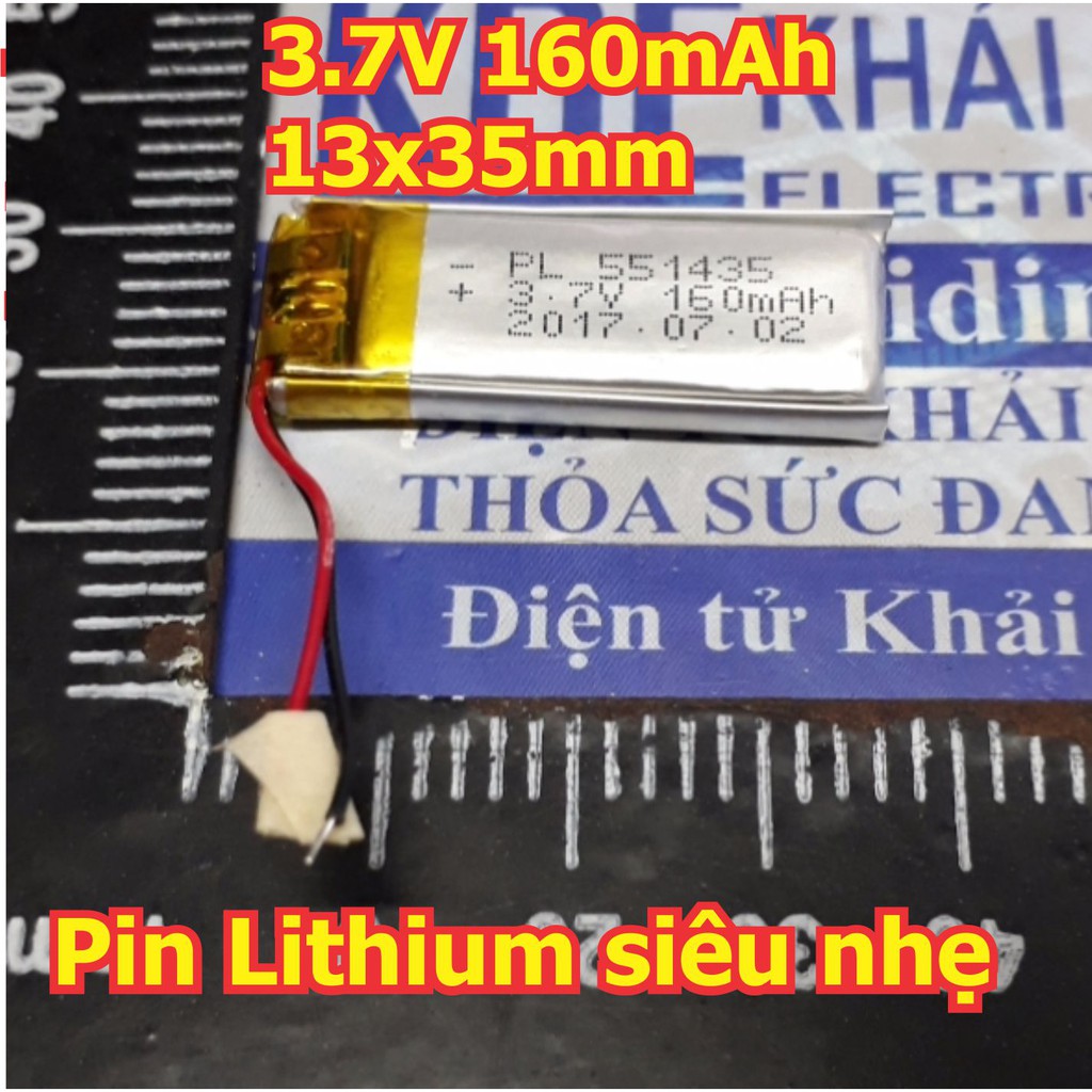 Pin lithium polyme siêu nhỏ, siêu nhẹ trong tai nghe, máy nghe nhạc, máy bay ĐKTX, đồ chơi.... 3.7V kde5391