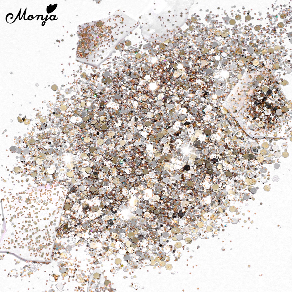 Monja Bột Kim Tuyến Pha Lê Lấp Lánh Màu Gradient Pha Lê Trang Trí Móng Tay Nghệ Thuật Cho Salon / Nhà Ở DIY