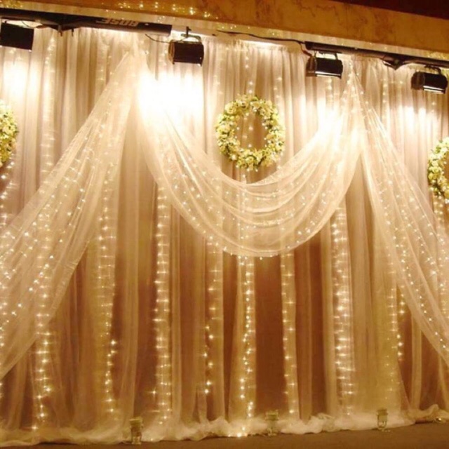 Đèn nháy thả rèm trang trí siêu đẹp 10 sợi led 4.5m (dài 2m/dây)-Rèm ánh sáng trang trí sinh nhật, đám cưới, sự kiện