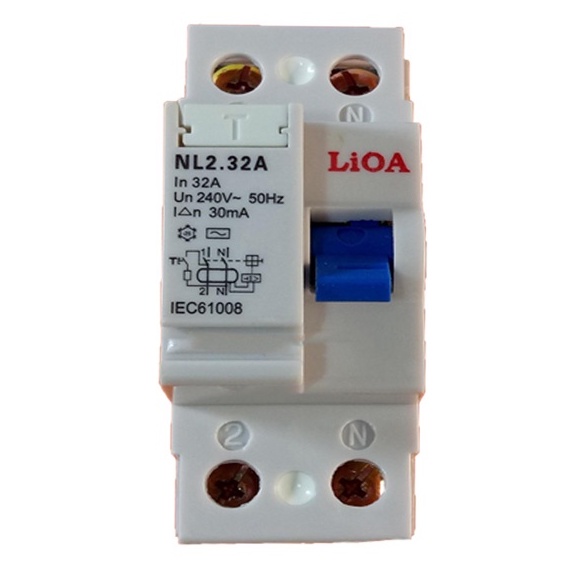 Cầu dao chống giật (APTOMAT) LIOA 25A - 32A - 40A dòng rò 30 mA, loại 2 cực (cầu dao chống dòng rò).