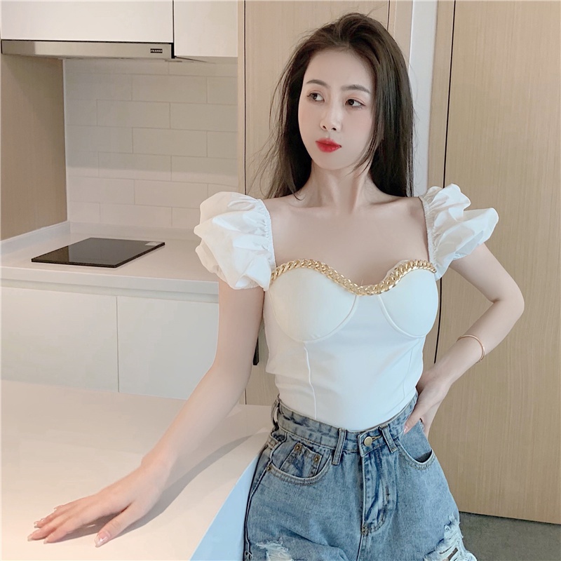 Áo Trễ Vai Tay Ngắn Thời Trang Mùa Hè Quyến Rũ