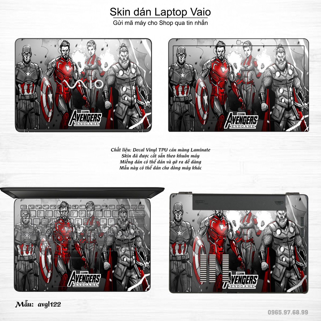 Skin dán Laptop Sony Vaio in hình Avenger _nhiều mẫu 3 (inbox mã máy cho Shop)