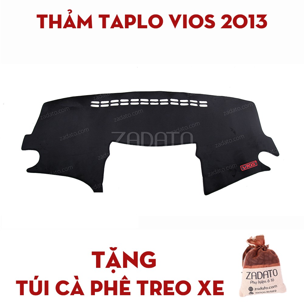 Thảm Taplo Toyota Vios - Thảm Chống Nóng Taplo Lông Cừu - TẶNG: Túi Cafe Treo Xe