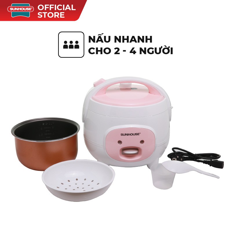 [Mã ELMALL10 giảm 10% đơn 500K] Nồi cơm điện mini SUNHOUSE 1.2L SHD8217W