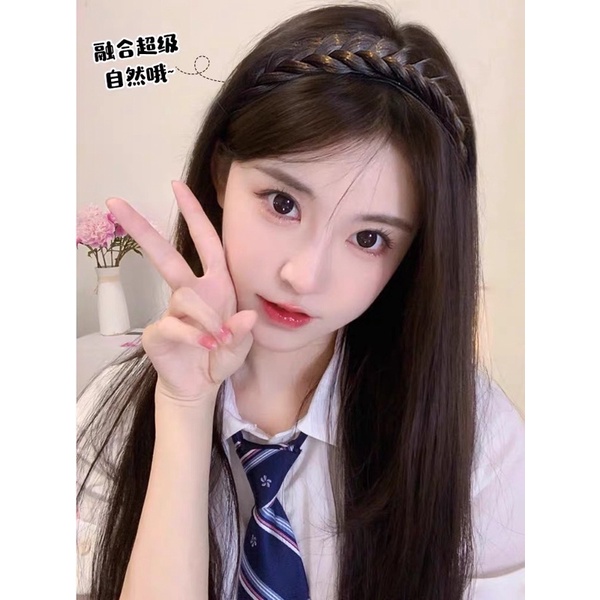 Tóc giả nửa đầu thẳng duỗi kèm bờm tết ❤️ freeship