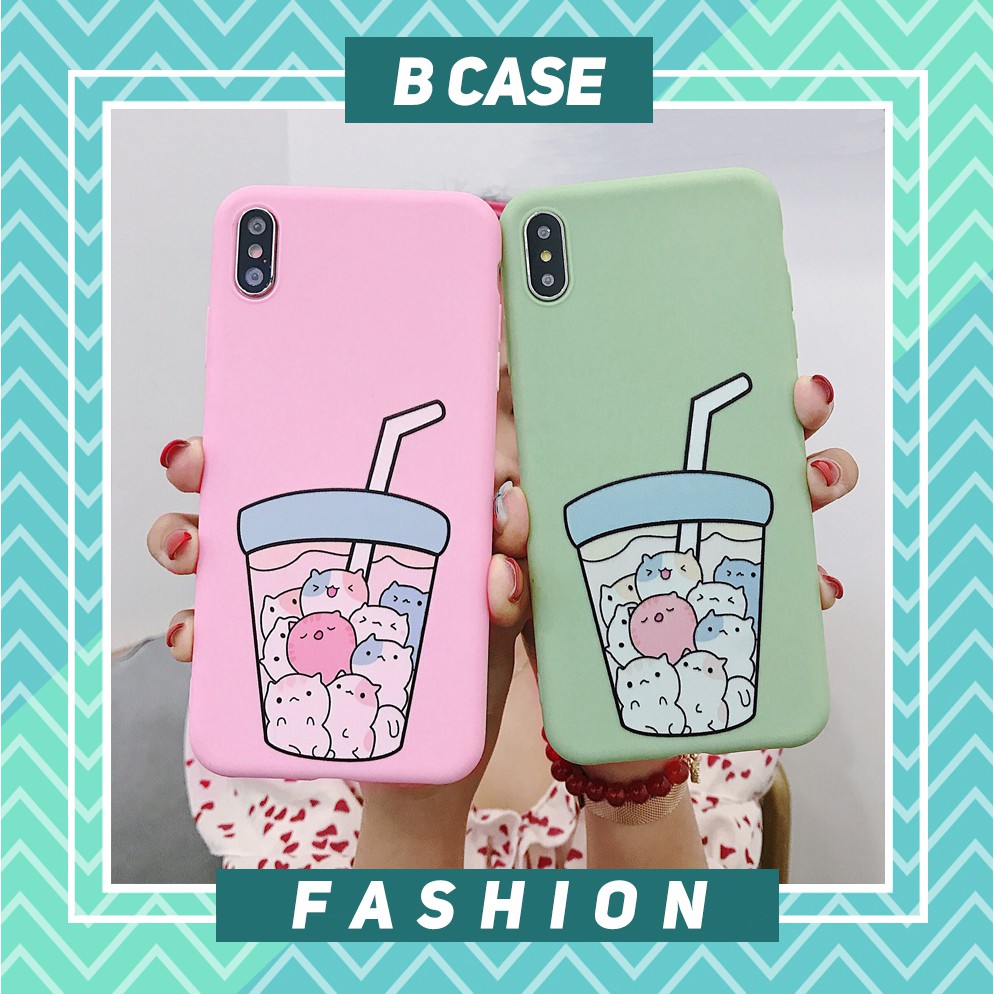 [ Freeship toàn quốc từ 50k ] ỐP lưng TRÀ SỮA MÈO - Ốp Iphone