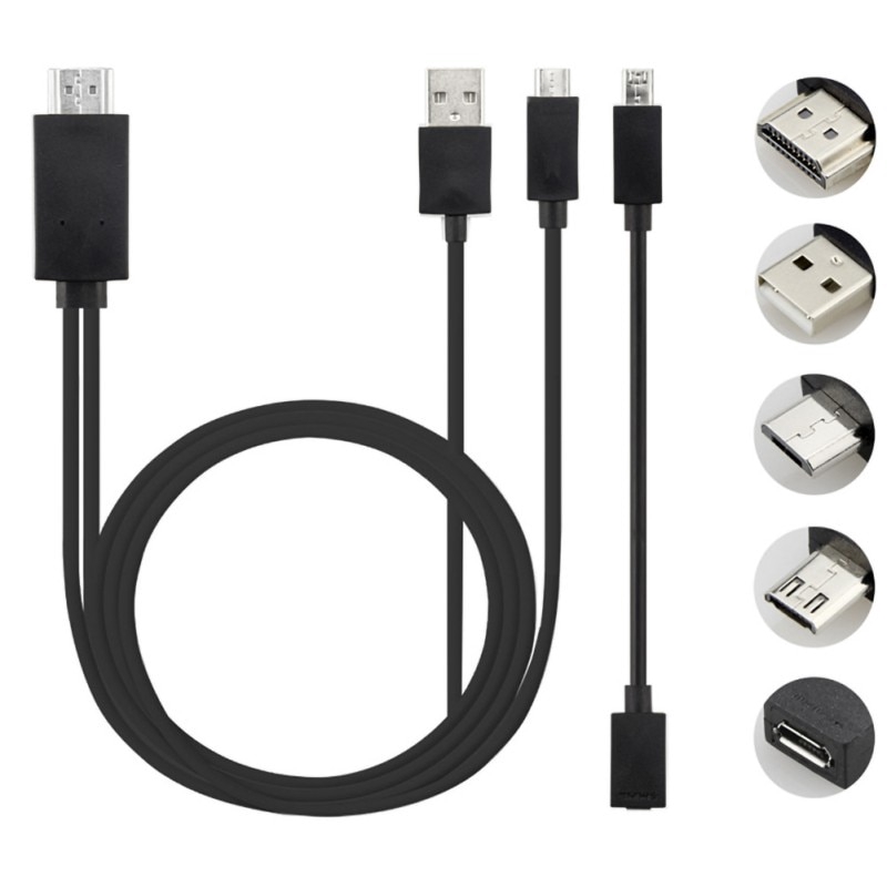 Cáp Chuyển Đổi 1.8m Micro Usb Mhl Sang Hdmi 5 Pin 11 Pin Hd Tv Cho Samsung Huawei Xiaomi Htc Mhl