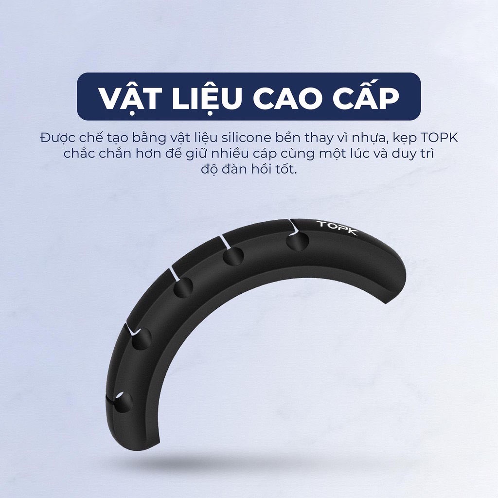 Đế kẹp TOPK giữ làm gọn cáp sạc dây nguồn máy tính   - Giải pháp bảo vệ sạc cáp sạch sẽ không rối đứt Setup Bàn làm việc