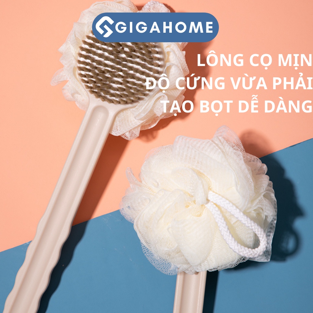 Cây Bông Tắm Chà Lưng Kèm Bông Tắm 2 Mặt GIGAHOME Massage Da, Tẩy Tế Bào Chết 5484