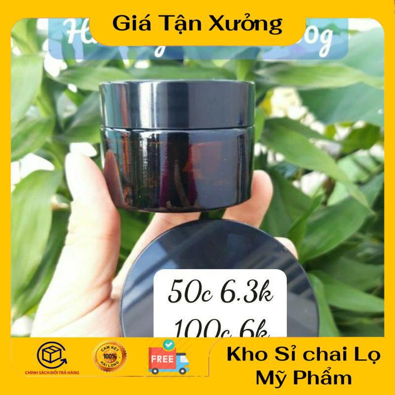 Hũ Chiết Mỹ Phẩm ❤ TRÙM SỈ ❤ Hũ đựng kem thủy tinh nâu 30g,50g,100g chiết mỹ phẩm , phụ kiện du lịch