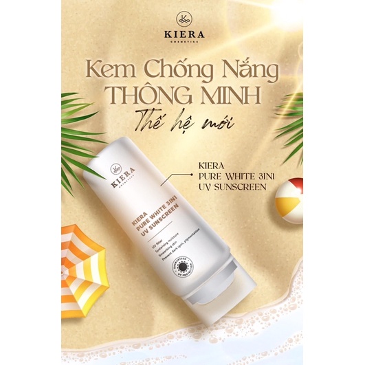 𝑲𝑰𝑬𝑹𝑨 𝑷𝑼𝑹𝑬 𝑾𝑯𝑰𝑻𝑬 3𝑰𝑵1 𝑼𝑽 𝑺𝑪𝑹𝑬𝑬𝑵 kem chống nắng thông minh ngăn nguy cơ lão hoá da,kiểm soát dầu nhờn,thay kem lót