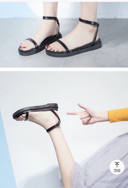 (Sẵn be 35) Sandal Ulzzang Sandal đi học quai trong nữ tính mẫu mới nhất 2019