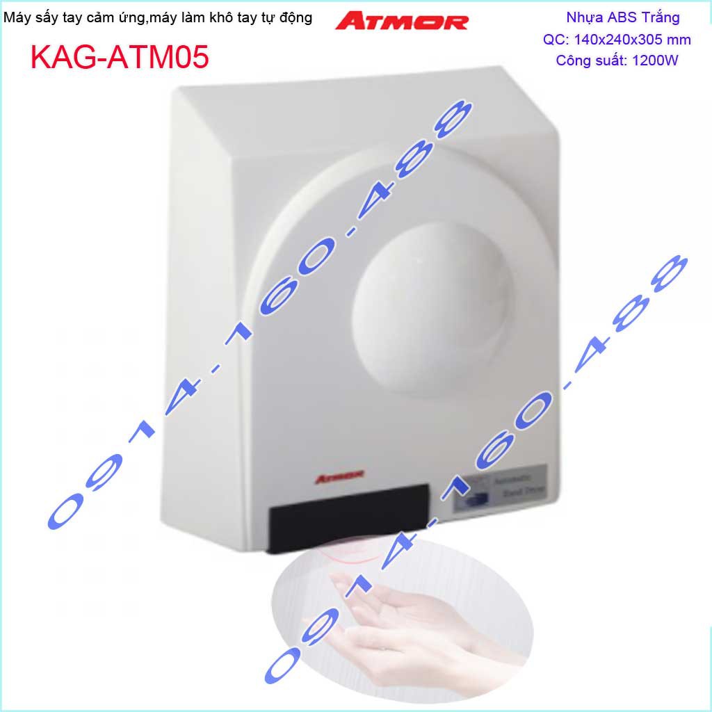 Máy sấy tay cảm ứng Atmor KAG-ATM05, máy sấy tay tự động khô nhanh sử dụng tốt siêu bền