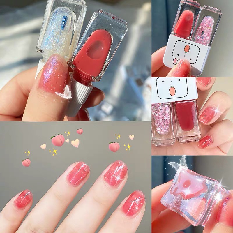 Set 2 sơn móng tay MAXFINE nhiều màu xinh xắn trẻ trung cute bền màu Water Base Nail Polish MAXF02