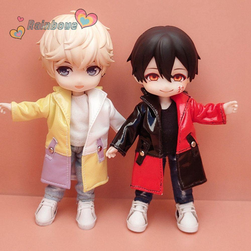 Set quần áo búp bê barbie bằng da PU có mũ 27 kiểu lựa chọn màu cầu vồng chất lượng cao