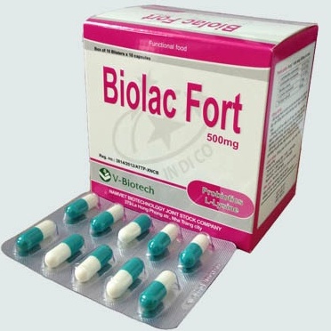 Men tiêu hóa BIOLAC FORT Hộp 100 viên Hỗ trợ đầy hơi, trướng bụng, ợ chua, ăn không tiêu, kích thích ăn ngon