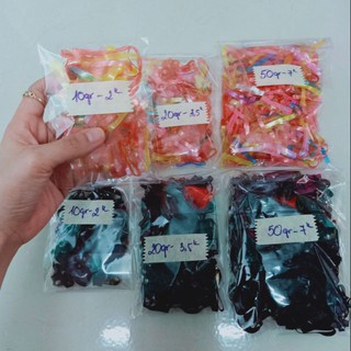 Thun cột tóc đen/mix màu/cà phê bản to 100gr
