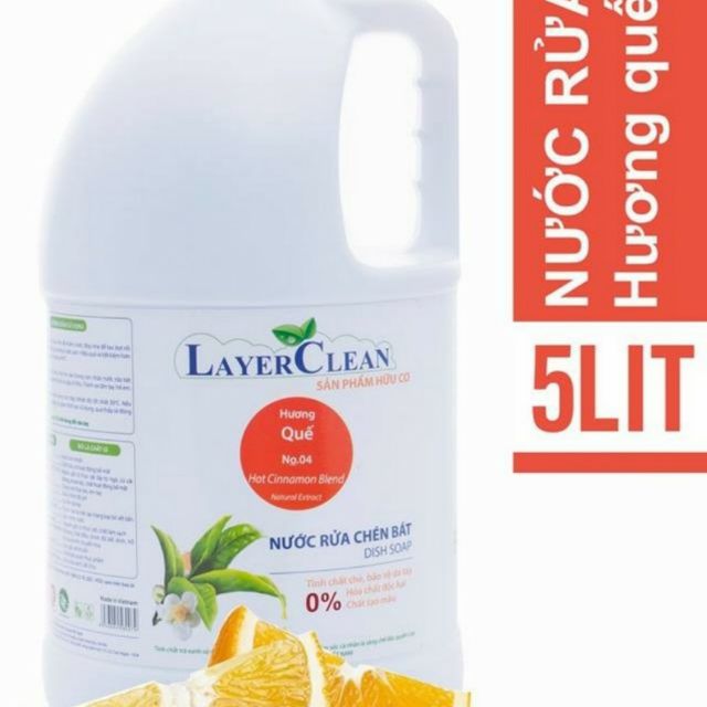 Nước rửa chén bát hữu cơ layerclean hương quế 5l - ảnh sản phẩm 1