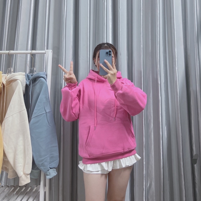 Áo hoodie nỉ bông QC trơn 7 màu