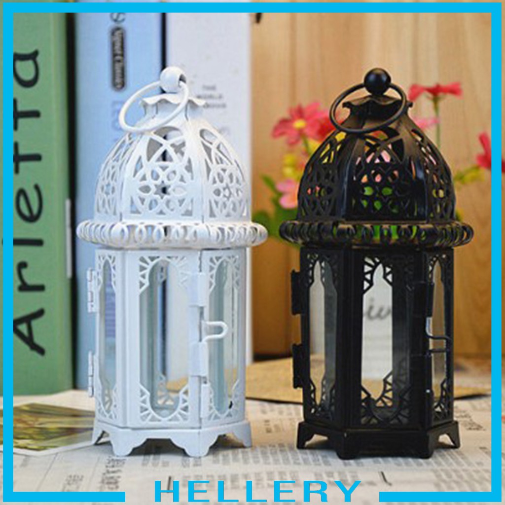 Đế nến kim loại phong cách lồng đèn trang trí nội thất