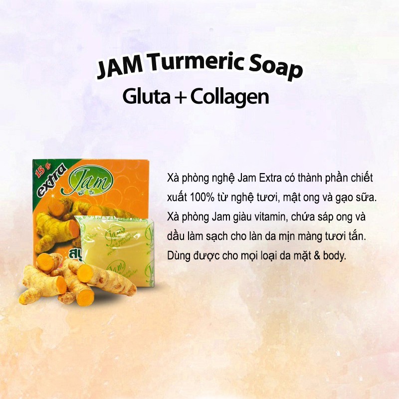 Xà Phòng Nghệ Thái Lan Jam Turmeric Gluta Collagen Soap 65gr