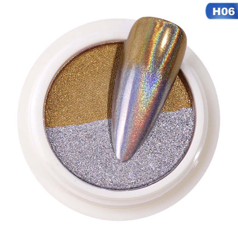 Bột phấn nén tráng gương cầu vồng cao cấp cho móng nail