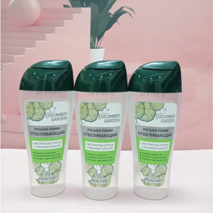 Nước hoa hồng dưỡng trắng Floresan Cucumber Garden của Nga