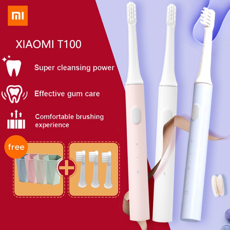 Bàn chải đánh răng có sóng âm Xiaomi Mijia T100 sạc cổng USB tiện lợi | BigBuy360 - bigbuy360.vn