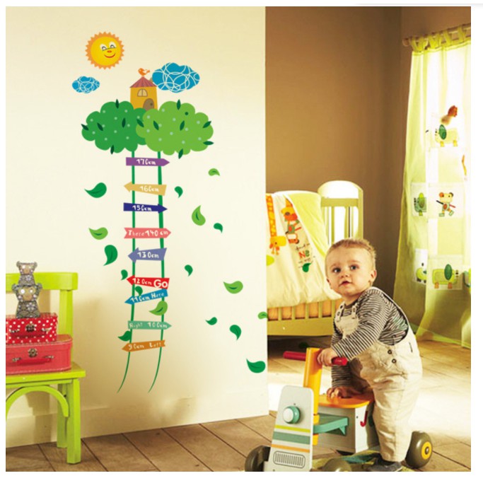 Decal dán tường thước đo cầu thang