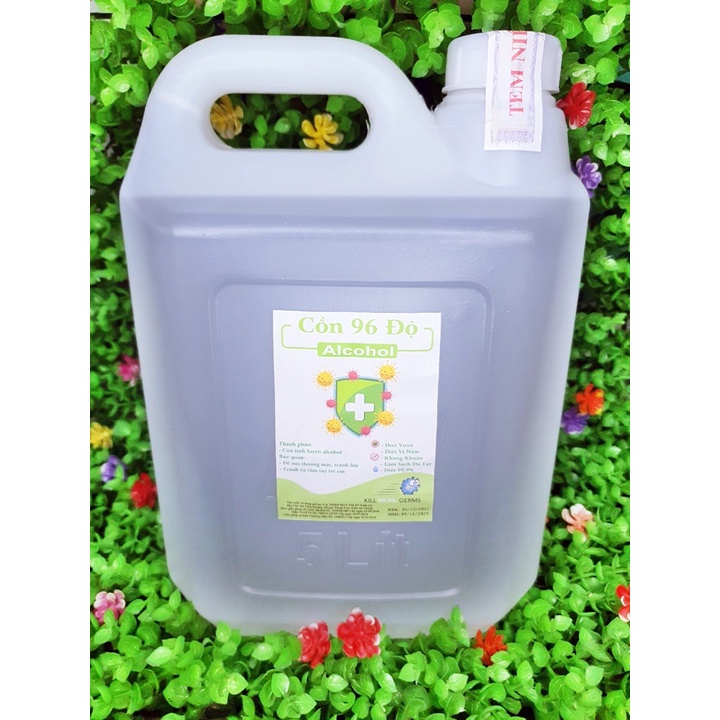 Bình 5 lít cồn y tế 96 độ, 90 độ, 70 độ dùng sát khuẩn, rửa tay Hàng Cty