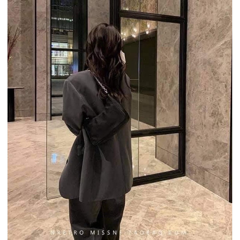 [Mã WAMT2405 giảm 10K đơn 0K] Túi đen đeo chéo phối dây xích cá tính cực chất | BigBuy360 - bigbuy360.vn